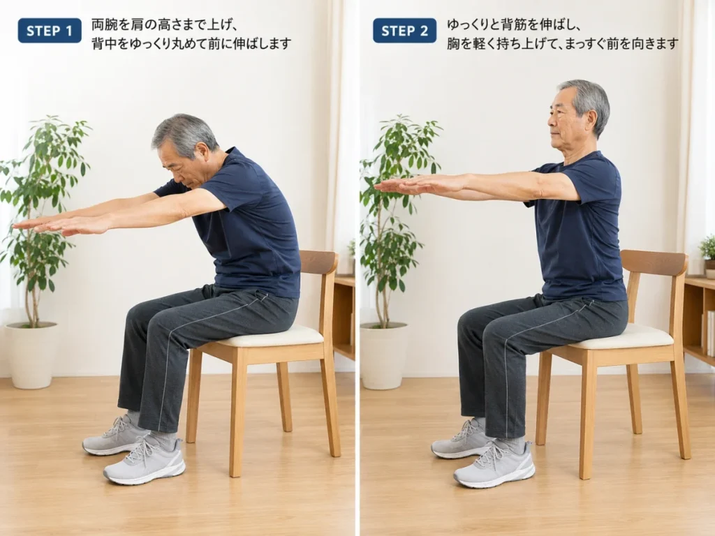パーキンソン病 背筋を伸ばす運動