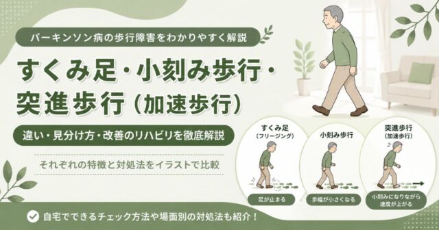 パーキンソン病の歩行障害 すくみ足・小刻み歩行・突進歩行