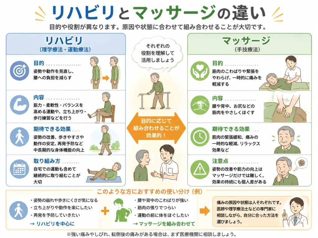 パーキンソン病 リハビリとマッサージの違い