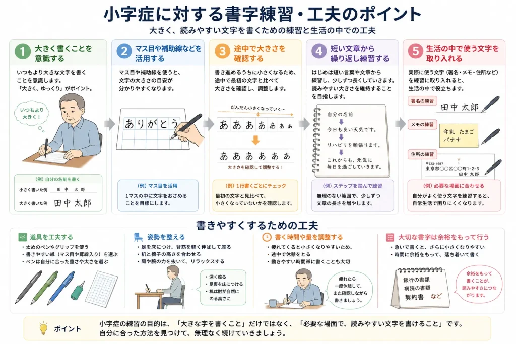 小字症に対する書字練習・工夫のポイント
