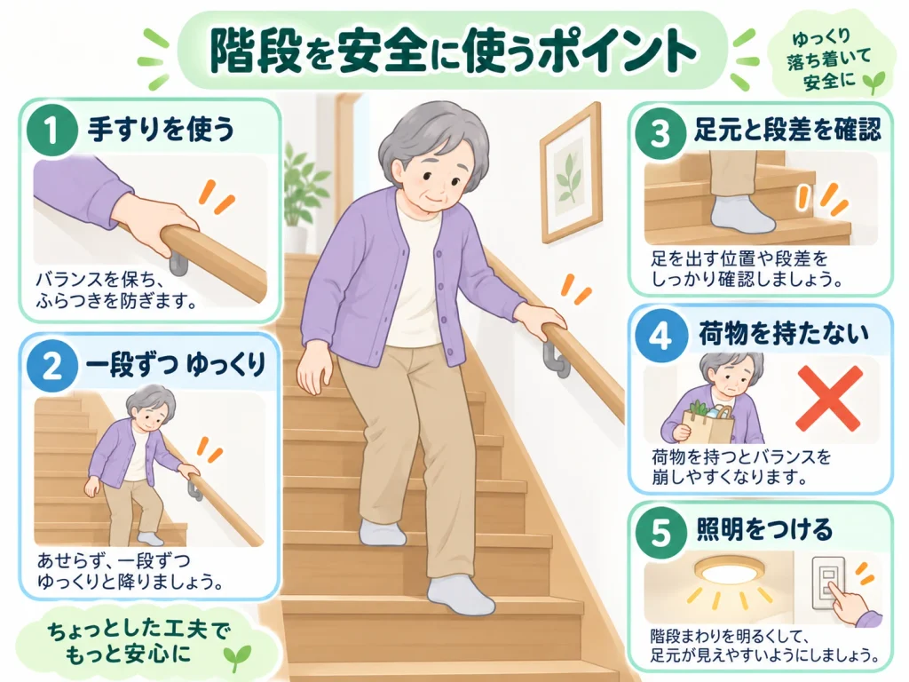パーキンソン病で階段を安全に使う五つのポイント