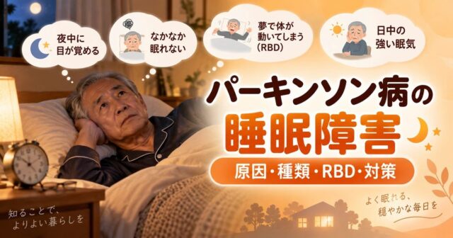 パーキンソン病の睡眠障害とは？原因・種類・レム睡眠行動障害（RBD）・対策を解説
