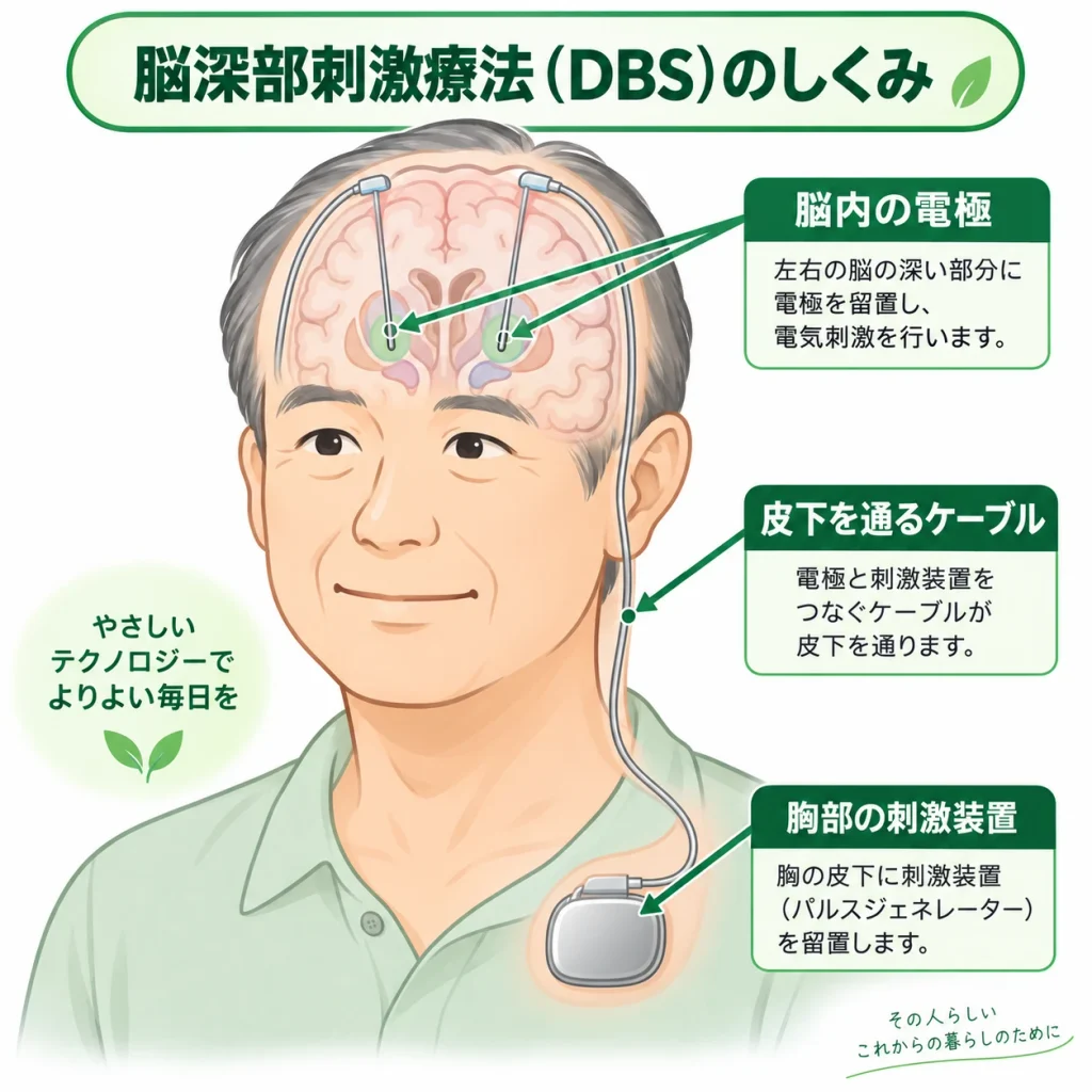 脳深部刺激療法（DBS)のしくみ